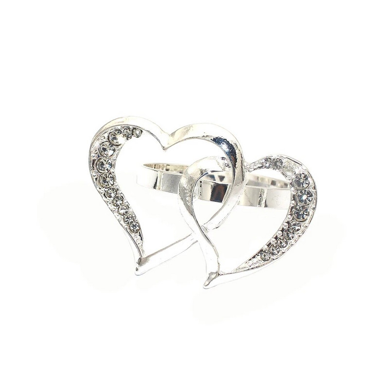 8 gab. Valentīna dienas salvešu gredzeni Sirds salvešu turētāja gredzens kāzu vakariņām banketiem Ziemassvētku Pateicības diena dzimšanas diena HWW17