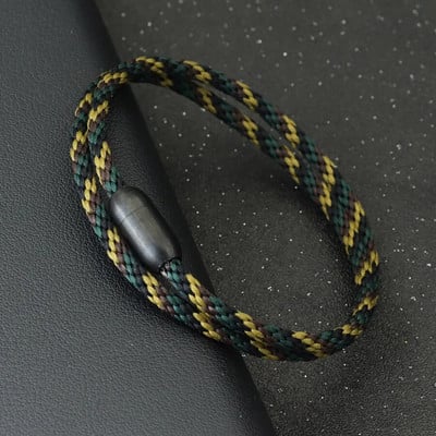 Noter Meeste Kvaliteetne 2023. aasta roostevabast terasest magnetpandlaga kahekihiline makrameest käevõru välikämpingu meresõidukäevõru