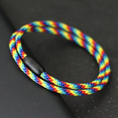 Noter Meeste Kvaliteetne 2023. aasta roostevabast terasest magnetpandlaga kahekihiline makrameest käevõru välikämpingu meresõidukäevõru