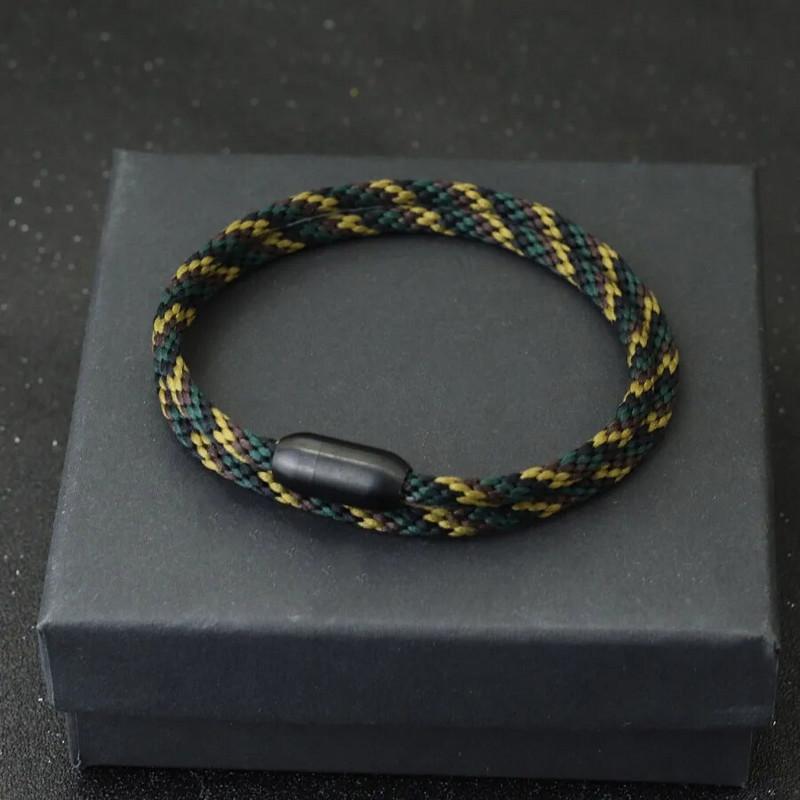 Noter Meeste Kvaliteetne 2023. aasta roostevabast terasest magnetpandlaga kahekihiline makrameest käevõru välikämpingu meresõidukäevõru