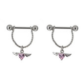 2021. gada nerūsējošā tērauda rozā sirds krūšu stienis, U formas ūdens piliens, seksīgs krūšu gredzens, sieviešu ķermeņa pīrsings, 14 g titāna rotaslietas