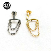 1Gb JAUNAS Ķermeņa rotaslietas 16G CZ Pušķis F136 Titāna ķēde Lūpu Labret Bar Auss Helix Tragus Rook Bar Stud Body Piercing Jewelry