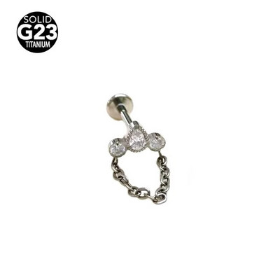 1Gb JAUNAS Ķermeņa rotaslietas 16G CZ Pušķis F136 Titāna ķēde Lūpu Labret Bar Auss Helix Tragus Rook Bar Stud Body Piercing Jewelry