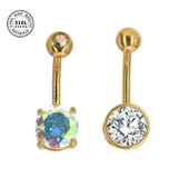 100% kirurški čelik 5A cirkon Naušnice za pupak i trbuh CZ Heart Opal Prsten za pupak Uteg Nakit za piercing tijela Ženska moda