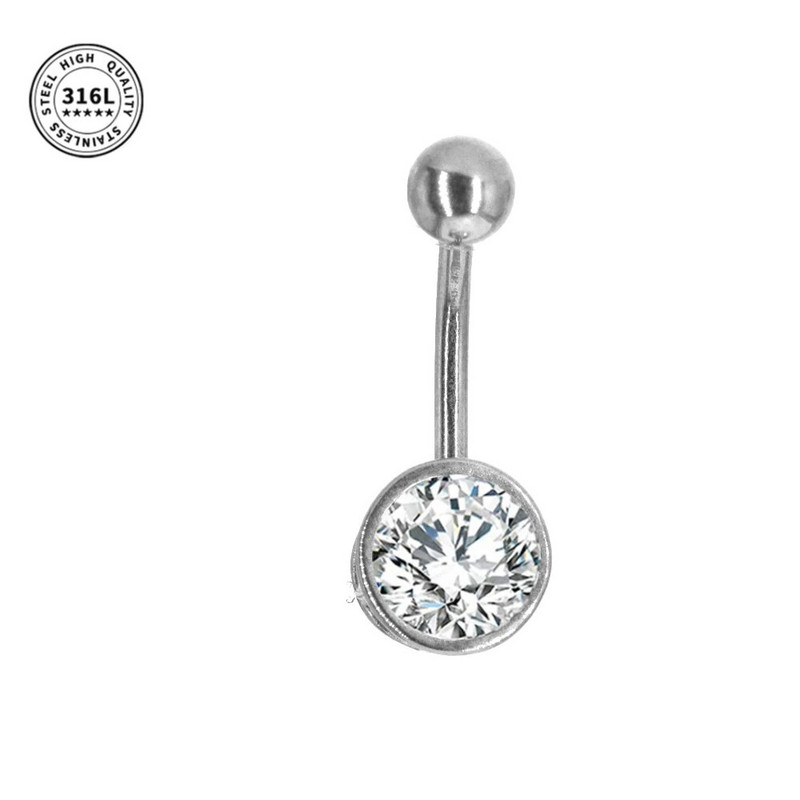 100% kirurški čelik 5A cirkon Naušnice za pupak i trbuh CZ Heart Opal Prsten za pupak Uteg Nakit za piercing tijela Ženska moda