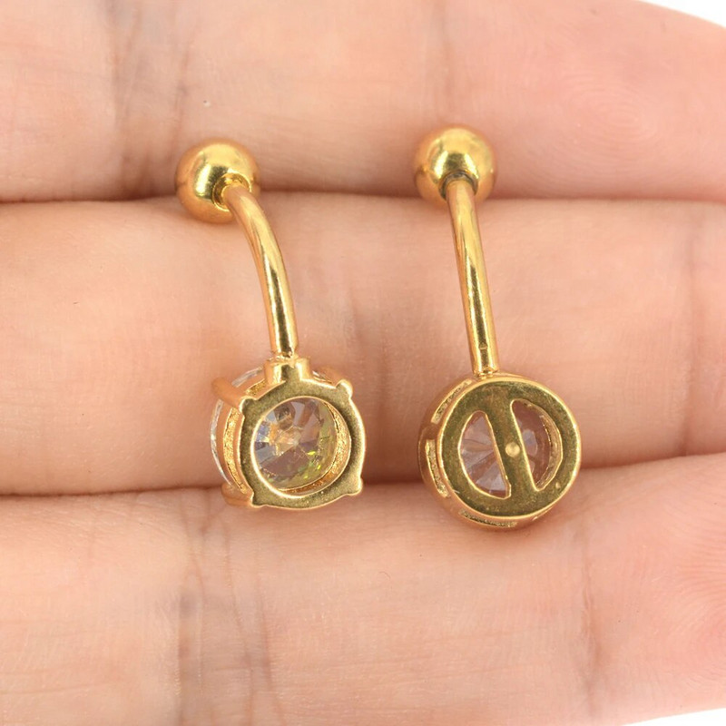 100% kirurški čelik 5A cirkon Naušnice za pupak i trbuh CZ Heart Opal Prsten za pupak Uteg Nakit za piercing tijela Ženska moda