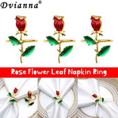 Dvianna 6Gb Valentīndienas rožu ziedu salvešu turētāji Valentīndienas kāzu ballīšu vakariņu galda dekorēšanai 2023 HWW61