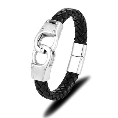 MKENDN kõrge kvaliteediga roostevabast terasest käevõru meeste ehtsast nahast käevõru Menottes Bijoux paari käevõru kingitus talle