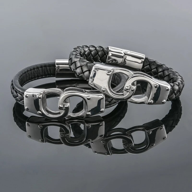 MKENDN kõrge kvaliteediga roostevabast terasest käevõru meeste ehtsast nahast käevõru Menottes Bijoux paari käevõru kingitus talle