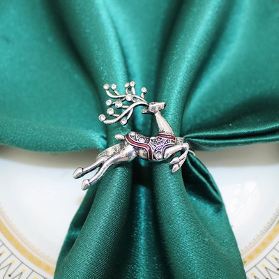 6GAB sarkanu ziedu salvešu gredzenu turētāji galda klāšanai, kāzu Ziemassvētku Pateicības diena dzimšanas dienas svētku ballīte HWC194