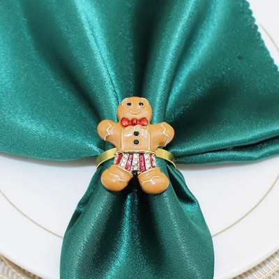 6GAB sarkanu ziedu salvešu gredzenu turētāji galda klāšanai, kāzu Ziemassvētku Pateicības diena dzimšanas dienas svētku ballīte HWC194