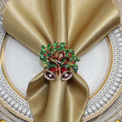 6Gb Ziemassvētku salvešu gredzeni Kāzu salvešu turētājs Ziemassvētku Pateicības brīvdienu ballītei Mājas pusdienu galda noformējums HWC195