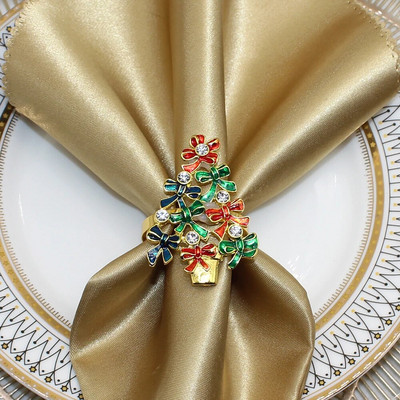 6Gb Ziemassvētku salvešu gredzeni Kāzu salvešu turētājs Ziemassvētku Pateicības brīvdienu ballītei Mājas pusdienu galda noformējums HWC195