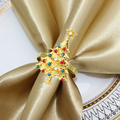 6Gb Ziemassvētku salvešu gredzeni Kāzu salvešu turētājs Ziemassvētku Pateicības brīvdienu ballītei Mājas pusdienu galda noformējums HWC195