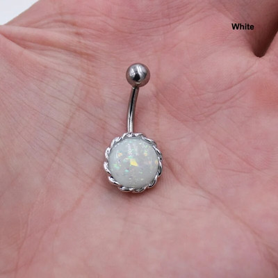 Viltus opāls, titāna pārklājums, pīrsings nabas gredzeni, nerūsējošā tērauda 14G nabas pīrsings Nombril Ombligo tērauda ķermeņa rotaslietas