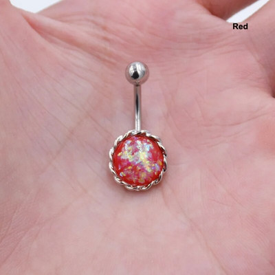 Viltus opāls, titāna pārklājums, pīrsings nabas gredzeni, nerūsējošā tērauda 14G nabas pīrsings Nombril Ombligo tērauda ķermeņa rotaslietas