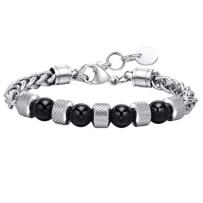 Mprainbow meeste helmeketi käevõrud jõuludeks sünnipäevaks isale abikaasale pojale, 8 mm naturaalsest tiigrisilma kivist ketiga käevõru