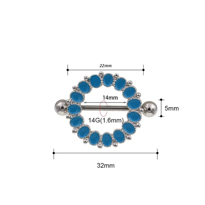 1 Pair Gig Size New Arrival Δαχτυλίδι θηλής που τρυπάει γυναίκες Κορίτσι Δαχτυλίδι θηλής από ανοξείδωτο ατσάλι Μπάρα γλώσσας Barbell Piercing Κοσμήματα