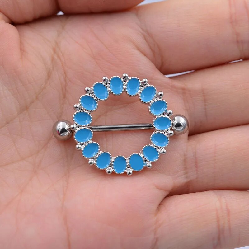 1 Pair Gig Size New Arrival Δαχτυλίδι θηλής που τρυπάει γυναίκες Κορίτσι Δαχτυλίδι θηλής από ανοξείδωτο ατσάλι Μπάρα γλώσσας Barbell Piercing Κοσμήματα