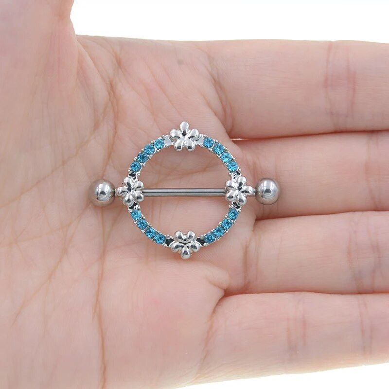 1 Pair Gig Size New Arrival Δαχτυλίδι θηλής που τρυπάει γυναίκες Κορίτσι Δαχτυλίδι θηλής από ανοξείδωτο ατσάλι Μπάρα γλώσσας Barbell Piercing Κοσμήματα