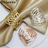 2Gb Dobs salvešu gredzens Rožu ziedu salvetes sprādze kāzu dzimšanas dienai Mātes dienas ballītei Mājas galda noformējums HWM05