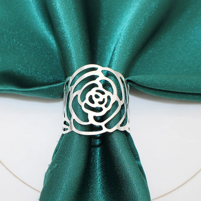 2Gb Dobs salvešu gredzens Rožu ziedu salvetes sprādze kāzu dzimšanas dienai Mātes dienas ballītei Mājas galda noformējums HWM05