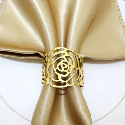 2Gb Dobs salvešu gredzens Rožu ziedu salvetes sprādze kāzu dzimšanas dienai Mātes dienas ballītei Mājas galda noformējums HWM05