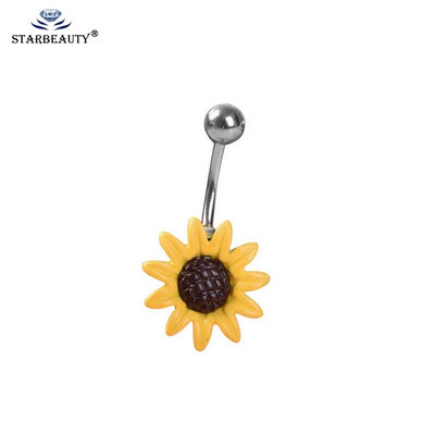 1Gb vēdera gredzeni saulespuķu pīrsings nabas gredzeni ķermeņa pīrsings nabas rotaslietas ķermeņa auskaru aizbāznis rotaslietas