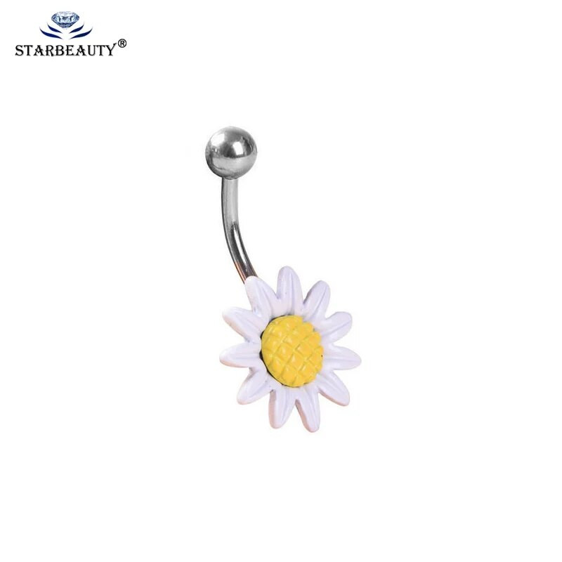 1Gb vēdera gredzeni saulespuķu pīrsings nabas gredzeni ķermeņa pīrsings nabas rotaslietas ķermeņa auskaru aizbāznis rotaslietas