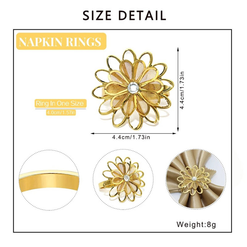 8 Pack Holly Leaf ziedu salvešu gredzeni Ziemassvētku ziedu salvešu turētājs vakariņām kāzu Ziemassvētku galda dekors HWF33