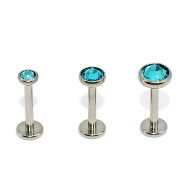 1PC G23 3-5mm titāna iekšēji vītņots Labret Stud Ear Tragus Cartilage Helix auskars CZ dārgakmens modes ķermeņa pīrsingu rotaslietas