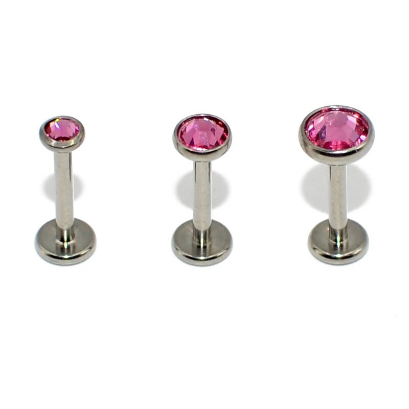 1PC G23 3-5mm titāna iekšēji vītņots Labret Stud Ear Tragus Cartilage Helix auskars CZ dārgakmens modes ķermeņa pīrsingu rotaslietas