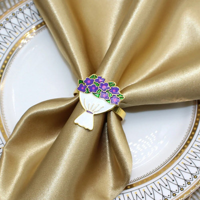 8 tk. Elegantne roosiõieline salvrätikusõrmuste hoidik pulmadeks Sõbrapäevaks Sügisene tänupüha jõulukaunistus HWF73