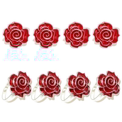 8 tk. Elegantne roosiõieline salvrätikusõrmuste hoidik pulmadeks Sõbrapäevaks Sügisene tänupüha jõulukaunistus HWF73