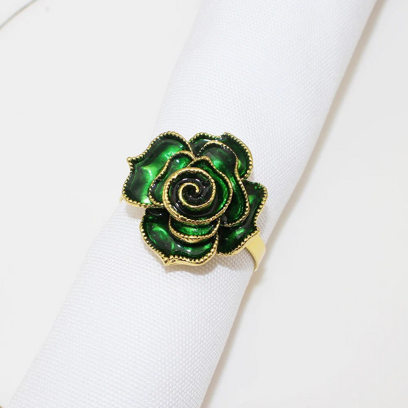 8 tk. Elegantne roosiõieline salvrätikusõrmuste hoidik pulmadeks Sõbrapäevaks Sügisene tänupüha jõulukaunistus HWF73