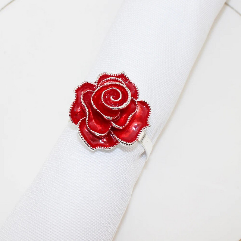 8 tk. Elegantne roosiõieline salvrätikusõrmuste hoidik pulmadeks Sõbrapäevaks Sügisene tänupüha jõulukaunistus HWF73