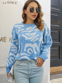 Modes sieviešu džemperis ikdienišķs trikotāžas augšdaļa ar garām piedurknēm brīvi rozā krāsu bloka džemperi rudens ziemas pamata džemperis ar O veida kakla izgriezumu 2022