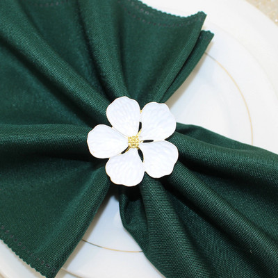 12Pcs Ručno izrađeni prstenovi za salvete s ružičastim cvjetovima Ruža Držač za salvete za dekoraciju stola Dan zahvalnosti Božićni dekor za vjenčanje HWF51