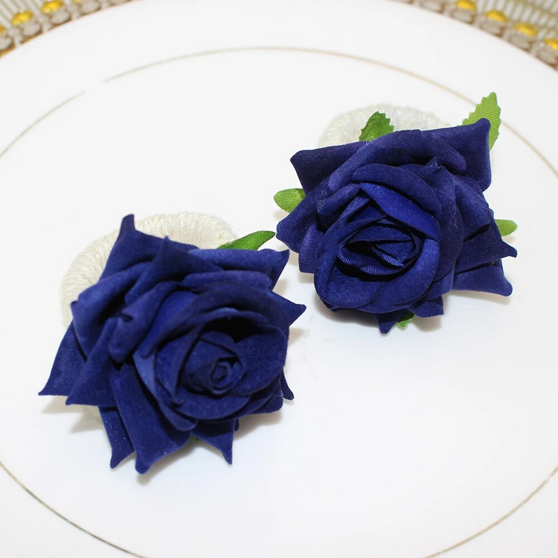 12Pcs Ručno izrađeni prstenovi za salvete s ružičastim cvjetovima Ruža Držač za salvete za dekoraciju stola Dan zahvalnosti Božićni dekor za vjenčanje HWF51