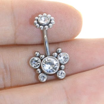 1Pc 14G Cluster Dangle Belly Navel Bell Button Ring Body Piercing Κοσμήματα Χριστουγεννιάτικα δώρα Γυναικεία Μόδα Body Piercing