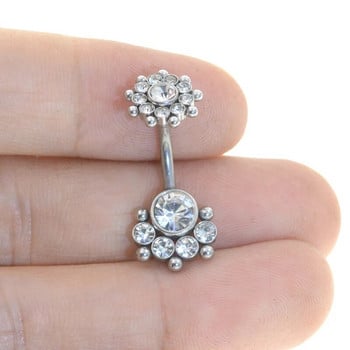 1Pc 14G Cluster Dangle Belly Navel Bell Button Ring Body Piercing Κοσμήματα Χριστουγεννιάτικα δώρα Γυναικεία Μόδα Body Piercing