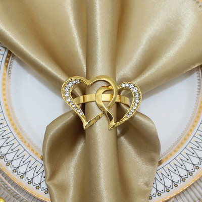 8Gb Zelta Rhinestone salvešu turētāji dobi, ziedu salvešu gredzens Valentīndienas kāzu vakariņām ballīšu galda dekors HWD105