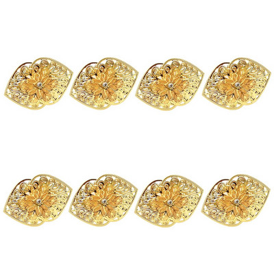 8Gb Zelta Rhinestone salvešu turētāji dobi, ziedu salvešu gredzens Valentīndienas kāzu vakariņām ballīšu galda dekors HWD105