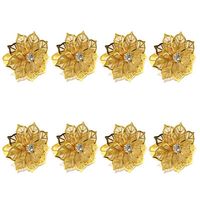 8Gb Zelta Rhinestone salvešu turētāji dobi, ziedu salvešu gredzens Valentīndienas kāzu vakariņām ballīšu galda dekors HWD105