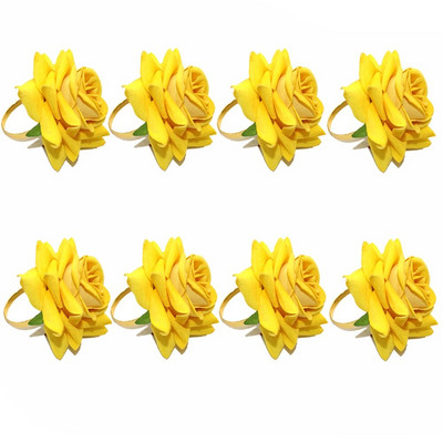 8Gb Zelta Rhinestone salvešu turētāji dobi, ziedu salvešu gredzens Valentīndienas kāzu vakariņām ballīšu galda dekors HWD105