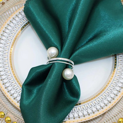 8db Ezüst szalvéta gyűrűk strassz gyöngy szalvéta gyűrűtartó karácsonyra Születésnapra Húsvétra Ősz Halloween dekoráció HWP19