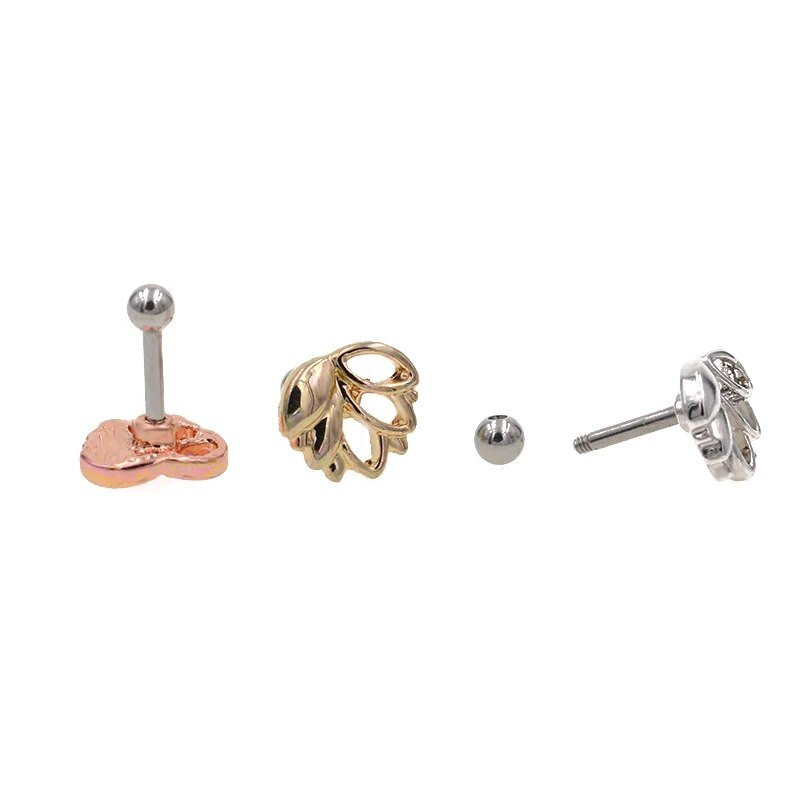 1Pár virágfa rozsdamentes acél piercingearring Stud Aranyos fa Stílus Testékszer Porc Fülbevaló Piercing Lányok Divat