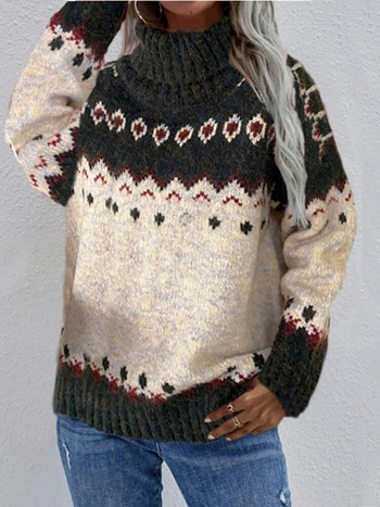 Vintage γυναικείο πουλόβερ Κομψό πλεκτό ζιβάγκο Πλεκτά πουλόβερ Φθινοπωρινά χειμωνιάτικα ρούχα για γυναίκες 2023 Νέες παραλαβές