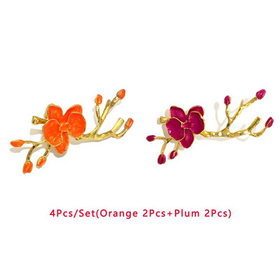 4Gb plūmju ziedu ziedi salvešu gredzeni ziemas brīvdienu mājai viesnīcas dārza kāzu svinību galda noformējums (8 krāsas) HWM84