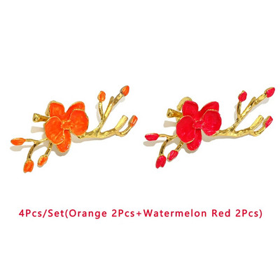 4Gb plūmju ziedu ziedi salvešu gredzeni ziemas brīvdienu mājai viesnīcas dārza kāzu svinību galda noformējums (8 krāsas) HWM84